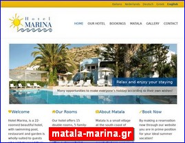 Hotels in Greece, matala-marina.gr